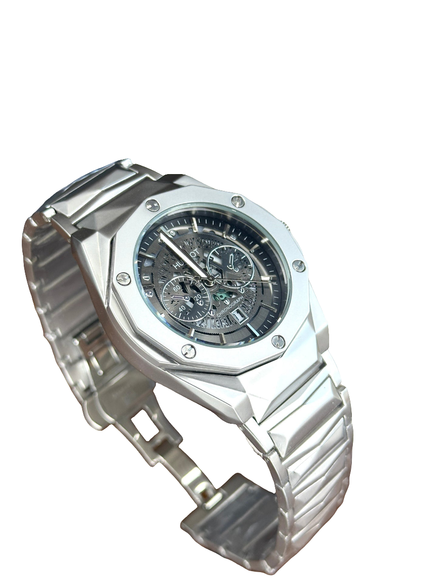 Hublot Diamond Cut | Date Adjustment | Texture Chain (Silver)