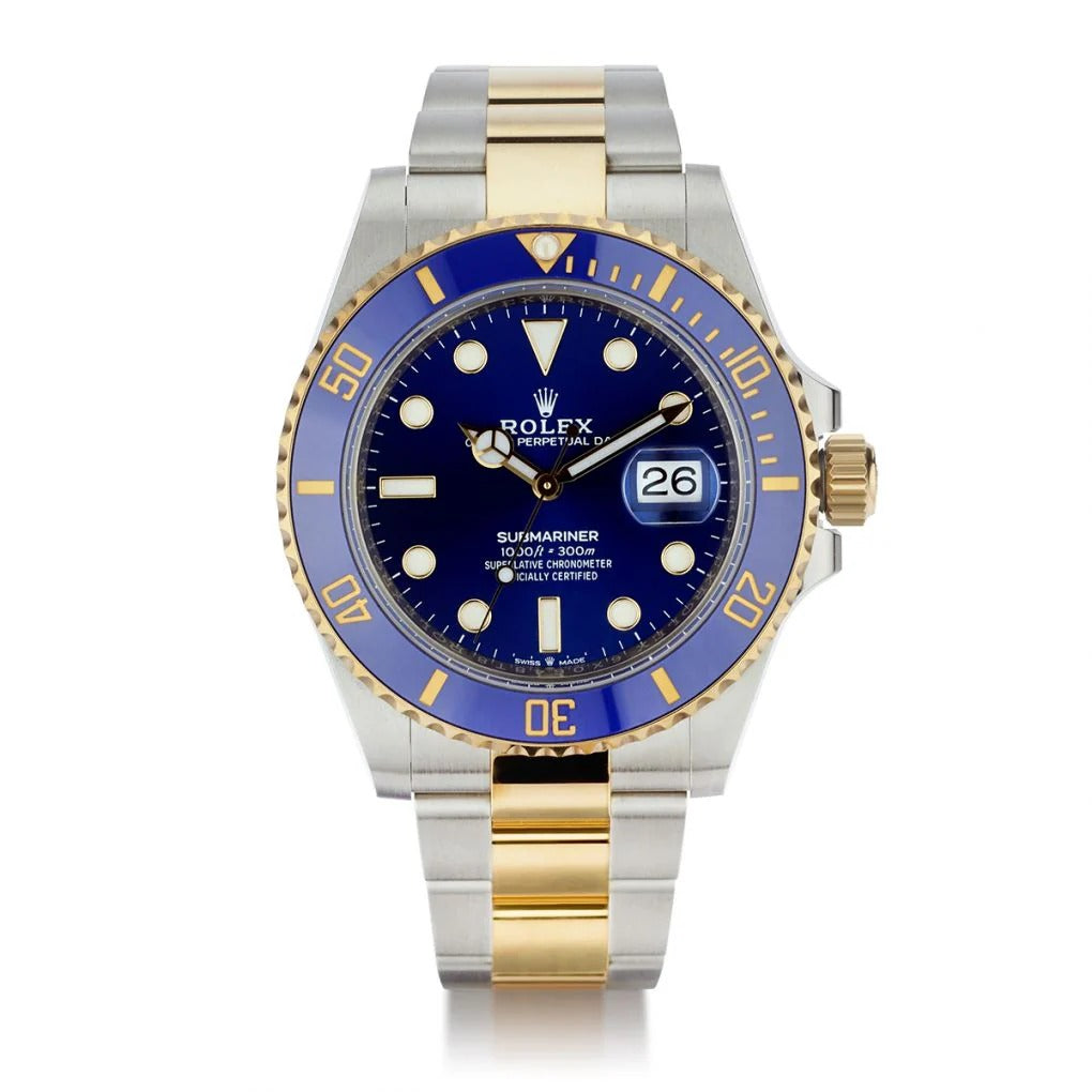 Rolex Submariner Watch Dual Tone Blue Dial