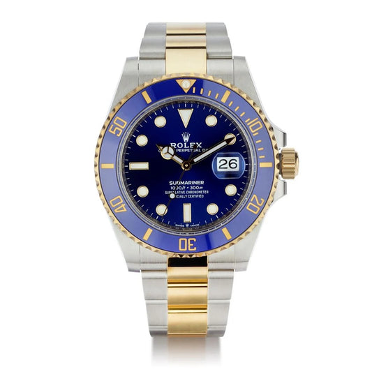 Rolex Submariner Watch Dual Tone Blue Dial