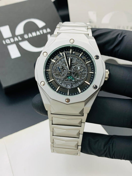 Hublot Diamond Cut | Date Adjustment | Texture Chain (Silver)